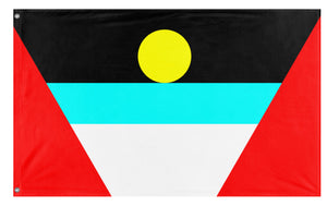 A mockup of the custom flag 'antigua y Barbuba flag' on a white background