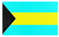 A mockup of the custom flag 'bahamas flag' on a white background