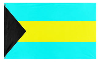 A mockup of the custom flag 'bahamas flag' on a white background