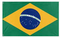 A mockup of the custom flag 'brasil flag' on a white background