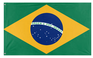 A mockup of the custom flag 'brasil flag' on a white background