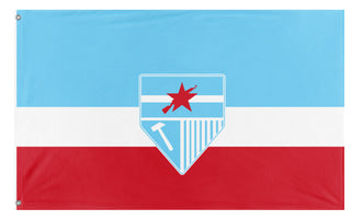 A mockup of the custom flag 'bremar flag' on a white background