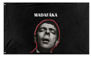A mockup of the custom flag 'dada flag' on a white background