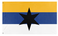 A mockup of the custom flag 'eguina flag' on a white background
