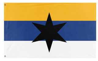A mockup of the custom flag 'eguina flag' on a white background