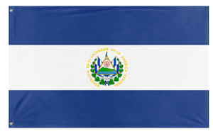 A mockup of the custom flag 'el salvador flag' on a white background