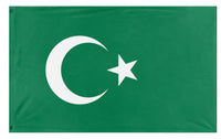 A mockup of the custom flag 'green turkey flag' on a white background