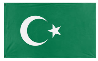 A mockup of the custom flag 'green turkey flag' on a white background