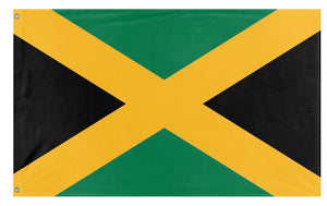 A mockup of the custom flag 'jamaica flag' on a white background