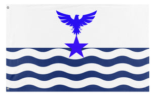 A mockup of the custom flag 'kiribati blueprint flag' on a white background