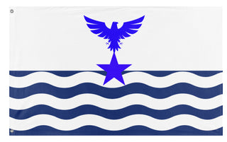 A mockup of the custom flag 'kiribati blueprint flag' on a white background