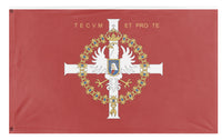 A mockup of the custom flag 'korona flag' on a white background