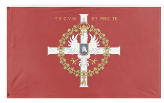 A mockup of the custom flag 'korona flag' on a white background