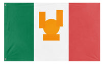 A mockup of the custom flag 'mexico flag' on a white background