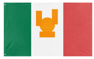 A mockup of the custom flag 'mexico flag' on a white background