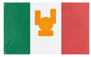 A mockup of the custom flag 'mexico flag' on a white background