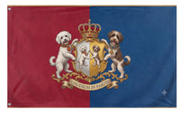A mockup of the custom flag 'm&f flag' on a white background