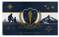 A mockup of the custom flag 'myself flag' on a white background