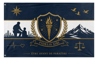 A mockup of the custom flag 'myself flag' on a white background
