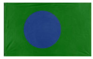 A mockup of the custom flag 'newearth flag' on a white background