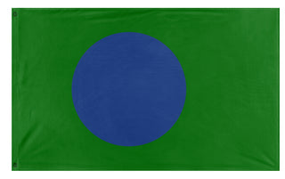 A mockup of the custom flag 'newearth flag' on a white background