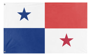 A mockup of the custom flag 'panama flag' on a white background