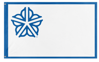 A mockup of the custom flag 'rr flag' on a white background
