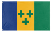 A mockup of the custom flag 'san vicente y las granadinas flag' on a white background
