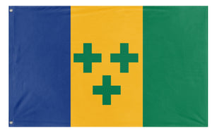 A mockup of the custom flag 'san vicente y las granadinas flag' on a white background