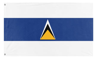 A mockup of the custom flag 'santa lucia flag' on a white background