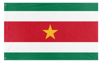 A mockup of the custom flag 'surinam flag' on a white background