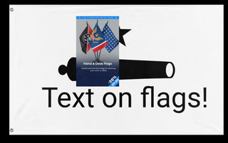 A mockup of the custom flag 'test flag' on a white background