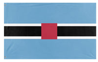 A mockup of the custom flag 'test flag' on a white background