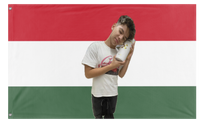 A mockup of the custom flag 'tuzaria flag' on a white background