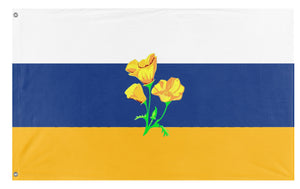 A mockup of the custom flag 'yuba county unofficial flag' on a white background