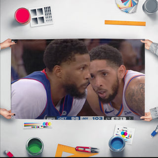 A mockup of the custom flag 'Payne flag' held up on a table during print checking