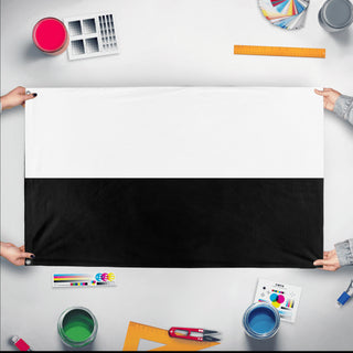 A mockup of the custom flag 'Pahang Flag' held up on a table during print checking