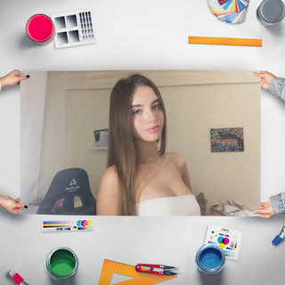 A mockup of the custom flag 'Love of my life flag' held up on a table during print checking