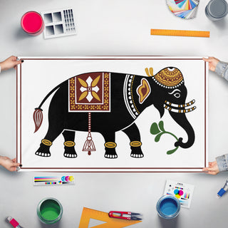 A mockup of the custom flag 'ss flag' held up on a table during print checking