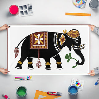 A mockup of the custom flag 'ss flag' held up on a table during print checking