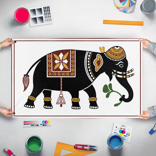 A mockup of the custom flag 'dd flag' held up on a table during print checking