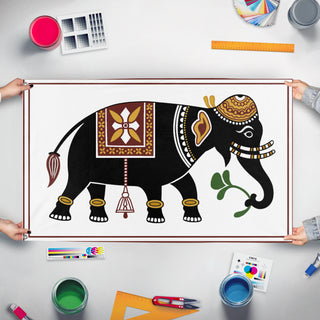 A mockup of the custom flag 'Hastiya Maha Kodiya flag' held up on a table during print checking