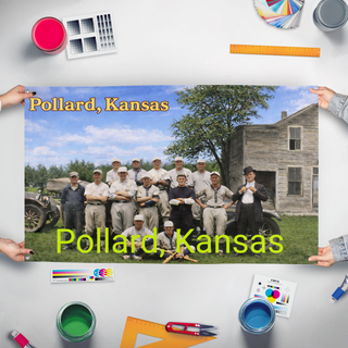 A mockup of the custom flag 'Test 1 flag' held up on a table during print checking