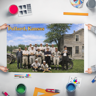 A mockup of the custom flag 'test flag' held up on a table during print checking