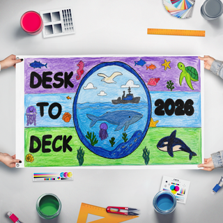 A mockup of the custom flag 'x' held up on a table during print checking