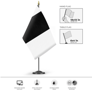 A mockup of the custom flag 'Tokugawa Shogunate Flag' as a desk flag and small hand waving flag