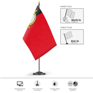 A mockup of the custom flag 'Klingon Empire flag' as a desk flag and small hand waving flag