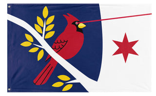 Illinois Red Cardinal Laser Eyes flag (Illinois State Flag Design Contest)