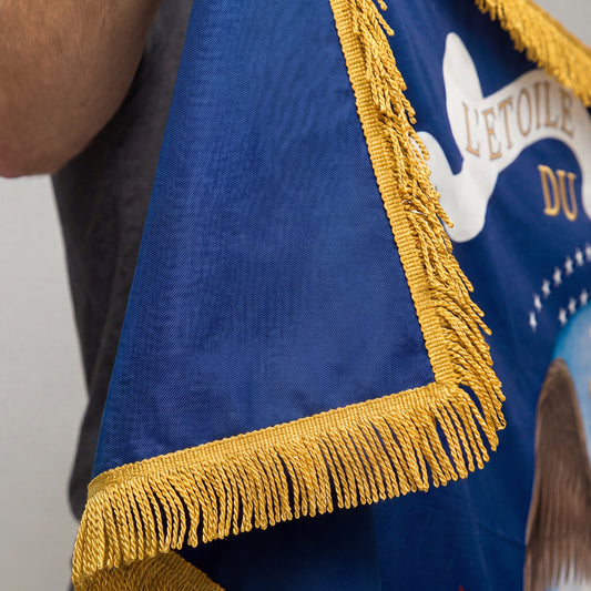 Custom Ceremonial Parade Flags with Golden Fringe (Design Studio)