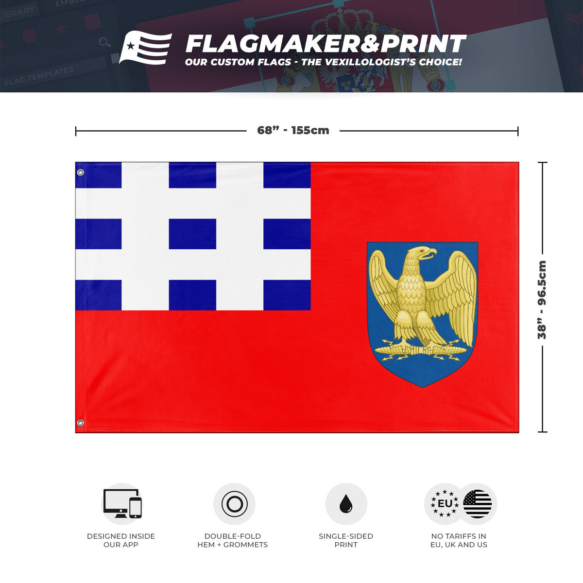 Bonaparte party of public flag (Bonapartist UK Party) – Flagmaker & Print